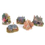 Five Lilliput Lane Cottages, comprising Junk and Disorderly, Jamaica Inn, Beehive Cottage, Kenmore C