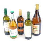 A group of white wines, comprising a Friuli Sauvignon Blanc, a Pinot Grigio Blush, a Lambrusco Bianc