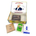 A case of King Edward Imperial Cigars, enclosing eight cigars, each wrapped, a part set of Benson &