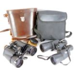 Two cased pairs of binoculars, comprising a pair of Helius Field Master Bak-4 10x50 binoculars, in