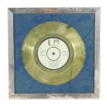 A Bing Crosby What I Did For Love framed gold disc record, United Artist Record, 25cm x 25cm.