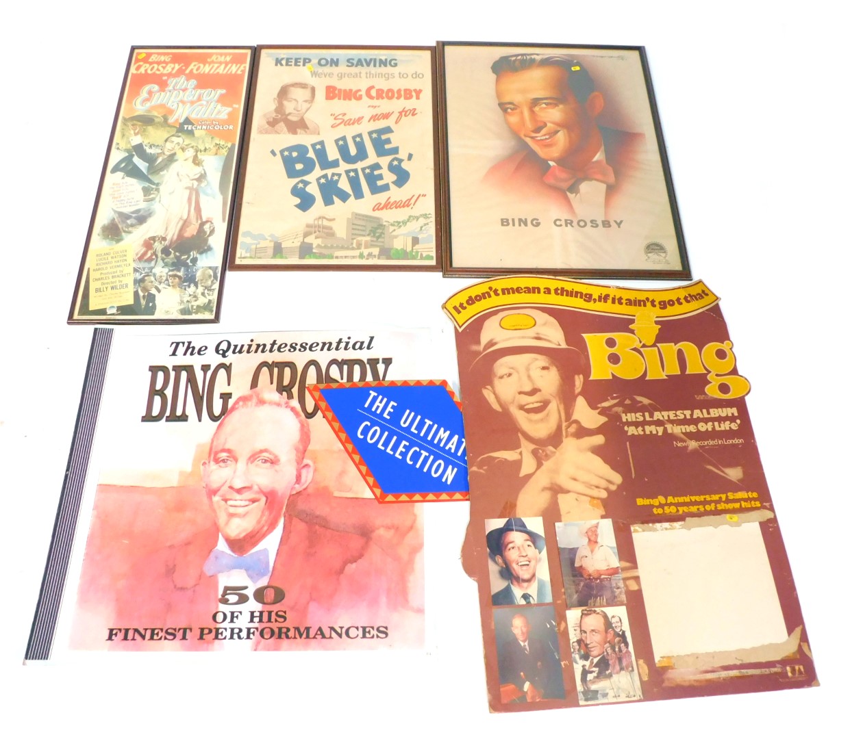 A collection of Bing Crosby posters, to include advertising 'Keep on Saving We've Great Things to do