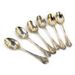 A set of six Edward VII table spoons, each with a moulded leaf design top, Mayfair MW Bros London 19