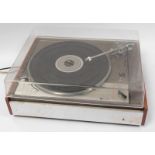 A Leak Delta by Lenco record player, serial no 18497, in a teak case, 16cm high, 44cm wide, 35cm dee