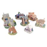Eight Lilliput Lane Cottages, comprising Village School, Borrowdale School, Old Crofty, The Toy Shop