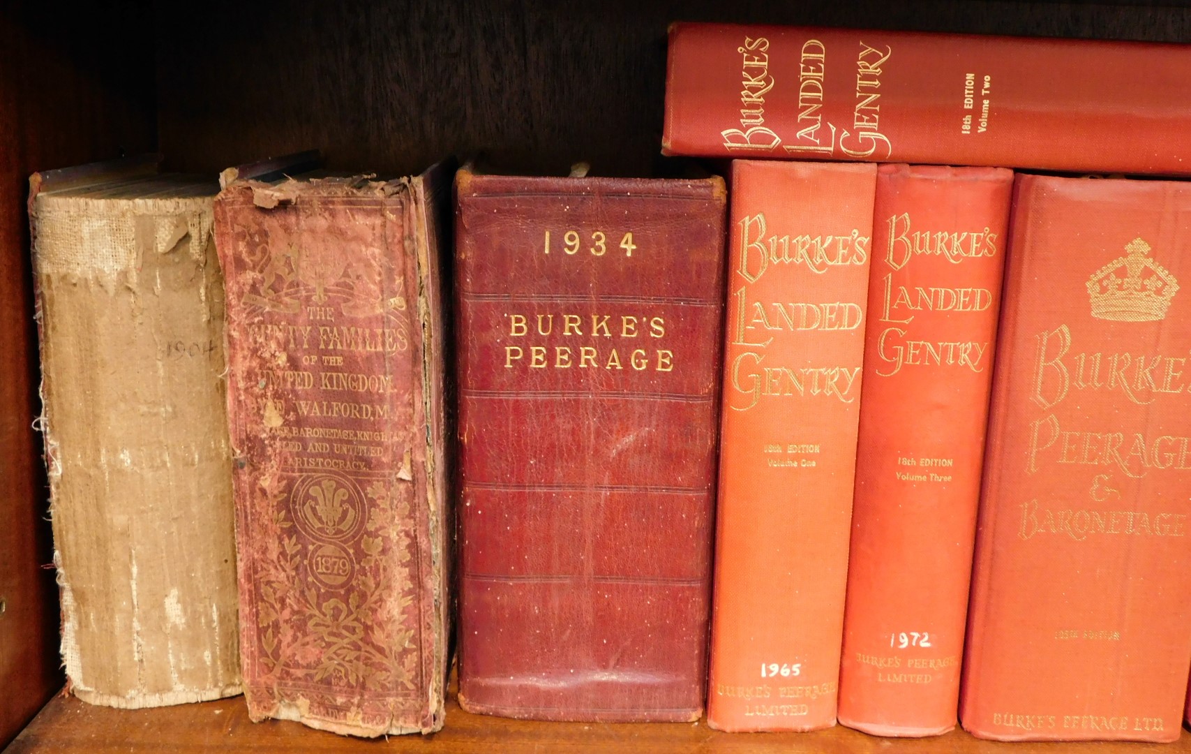 Nine copies of Burke's Peerage, Baronetage and Knightage, comprising 1932, 1934, The Tenth Edition, - Image 2 of 3