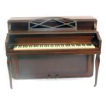 A Heintzman mahogany cased grand piano, in vertical form, Richmond model, number 97920, 145cm wide.
