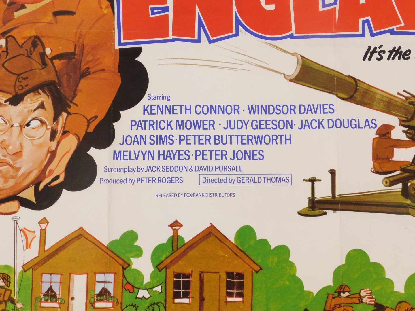 A 1970s film poster Carry on England, 75cm x 102cm. Mike Bell was a prolific artist of film posters - Image 2 of 3