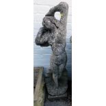 A reconstituted stone garden figure of the Birth of Venus, in arched pose emerging from a scallop sh
