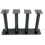 Four Norstone speaker stands, black metal finish, 62cm high.