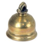 A 19thC brass bell, 12cm high.