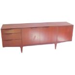 An A H McIntosh and Company Limited teak sideboard, with three graduated drawers to the left, pair o