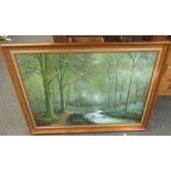 After Farse. A river and woodland landscape, in modern frame.