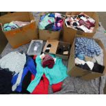 A large quantity of lady's and gentleman's clothing, hats, gloves, etc. (4 boxes)