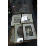 A quantity of pictures and prints, including gilt framed mirror, seascapes, etc. (1 bay)