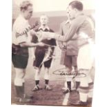 Stamps and ephemera.- Hungary.- 1956 football print Billy Wright and Gyula Grosics bearing signature