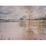 Ena Rose Grant (20thC). The Cuckmere Floods Near Alfriston, pastel, signed, 29cm x 41cm, labelled ve