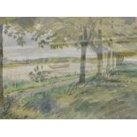 Judith A. A. Oyler (20thC). Yawl by the River Dee, watercolour, signed, 31cm x 41cm, label verso.