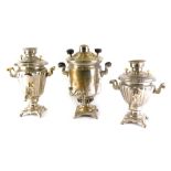 Various silver plated ware, metal ware, etc., tea urn, 38cm high, etc. (a quantity)