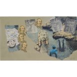 •Rita Kernn-Larsen (1904-1998). Entre Ciel Et Mer, collage on card, bearing signature, 20cm x 32xm.