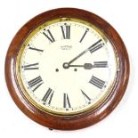 A 20thC walnut cased school clock, the 28cm diameter Roman numeric dial marked Smiths Enfield, in pl