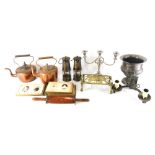 Various bygones, collectables, an Eccles Protector miner's lamp, of cylindrical form with hook top,
