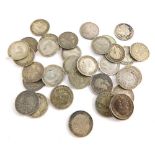 Various coins, pre 1920 silver 3d bits, approximately 44g. (a quantity)