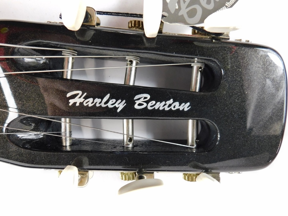 A Harley Benton Lap Steel slide guitar, with stand, in outer canvas case, 76cm long. - Image 2 of 3