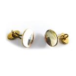 A pair of 9ct gold tricolour gent's cufflinks, set with copper gold and silver colouring, with gold