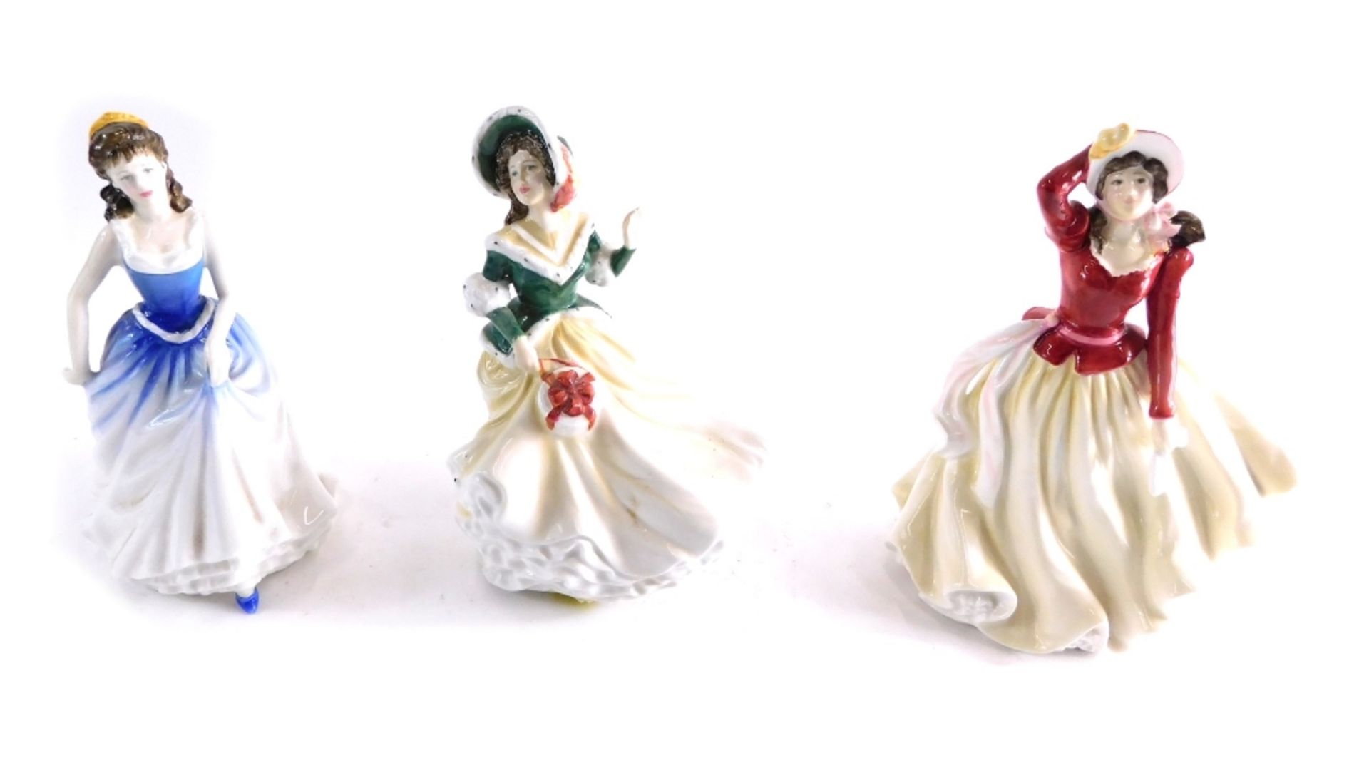 Various Royal Doulton figures, Alice lady of the year 1999, Compton & Woodhouse figure printed marks