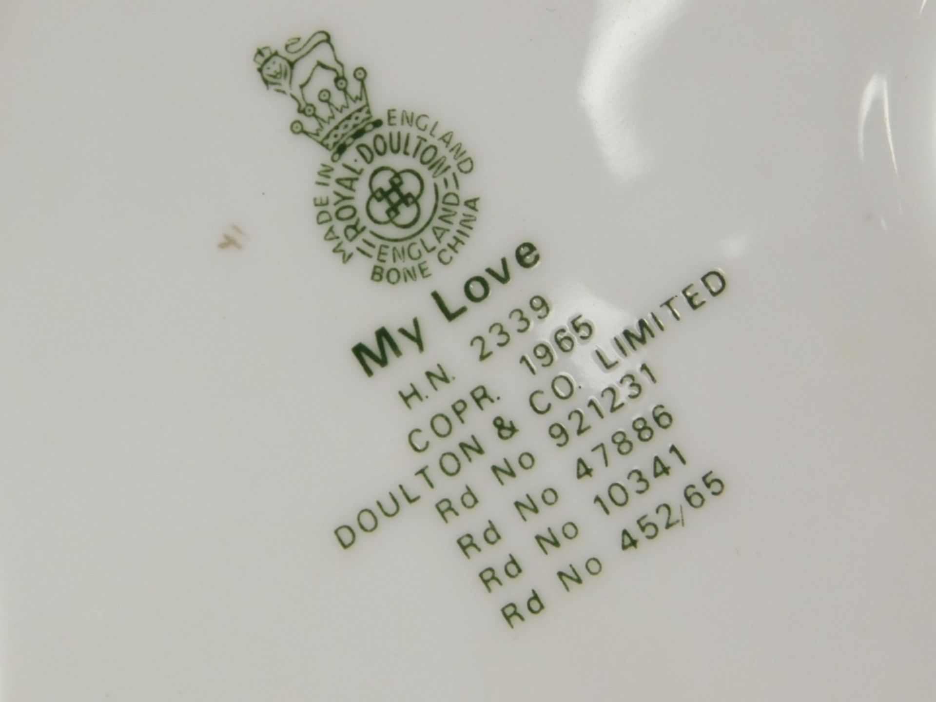 Various porcelain figures, Royal Doulton My Love HN2339 printed marks beneath 15cm high, Continental - Image 5 of 5