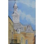 •Terence C. Rees (b.1936). What Time Is It?, Studies Of The Town Hall Yard, Retford, watercolour, Ju