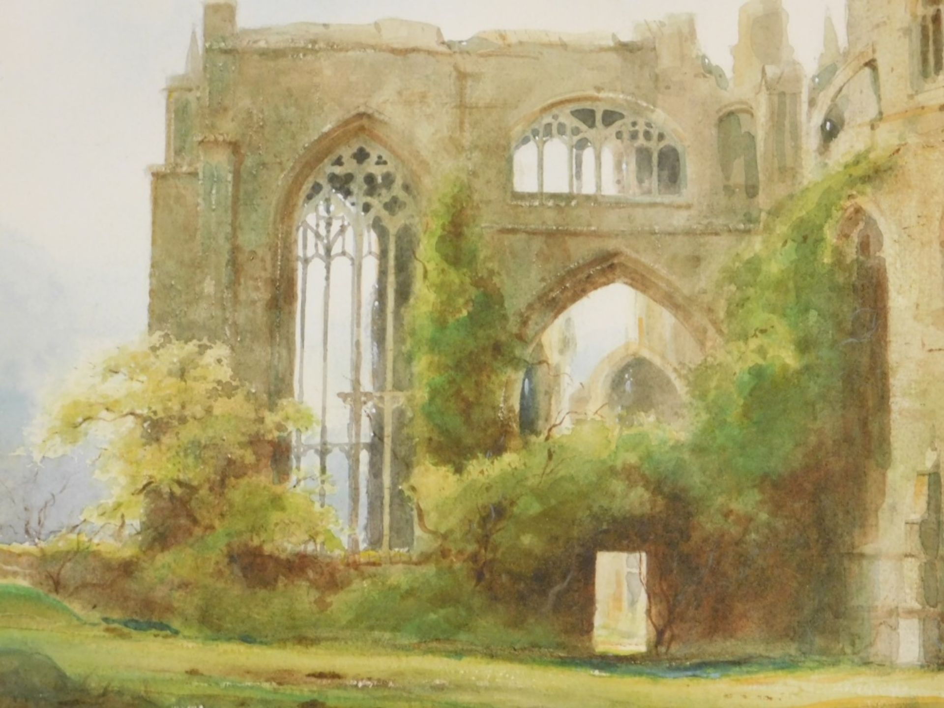 Thompson (20thC). Melrose Abbey, watercolour, signed and titled, 34cm x 42cm.