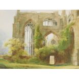 Thompson (20thC). Melrose Abbey, watercolour, signed and titled, 34cm x 42cm.