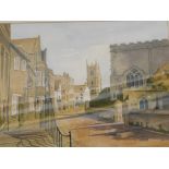 G. Yarlott (20thC). Louth church scene, watercolour, signed, 27cm x 41cm, with label, various other