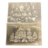 Two 20thC Lincoln city postcards, football related, Lincoln Lads the ball marked 1911-12 and South E