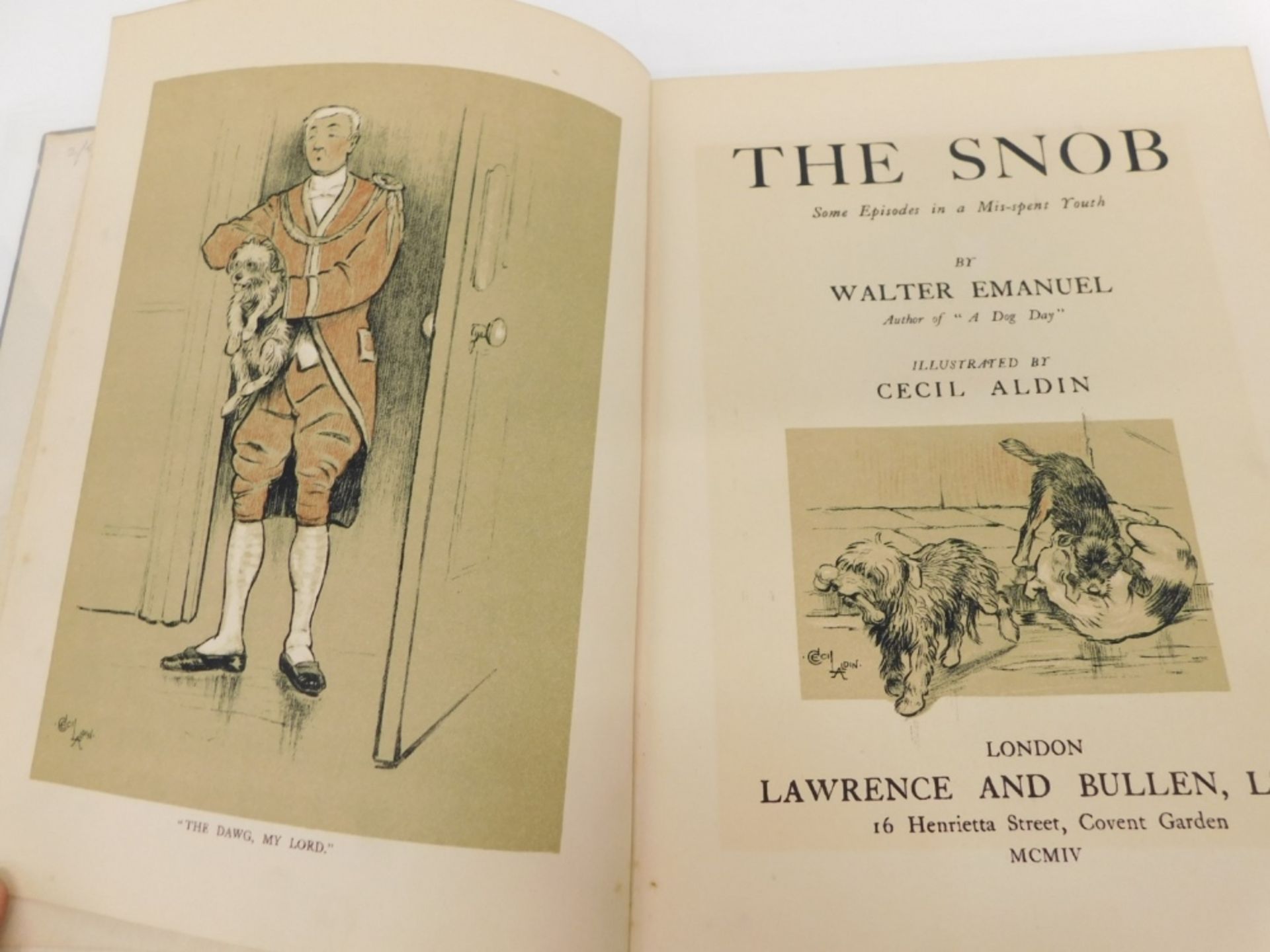 Emanuel (Walter). The Snob, Cecil Aldin Lawrence and Bullen publishing with illustrations hand writt - Image 2 of 3