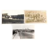 Various Lincoln city postcards, Pelham Bridge, St Andrew's junior school football team card, wreck o