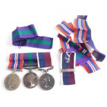 A 20thC medal trio, 1939-1945 World War II Campaign medal, George VI medal with Palestine 1945-1946