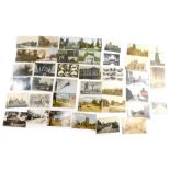 Various 20thC Lincolnshire postcards, Ingham, Gainsborough, Waddingham, Back Lane, Pilham Church, Mo