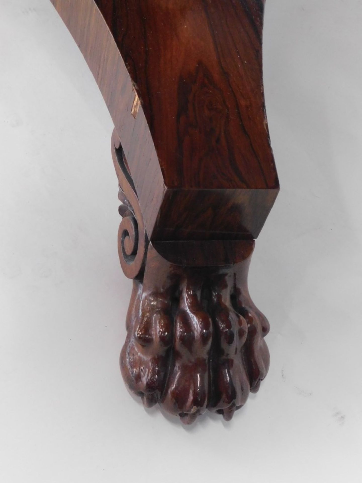 A William IV rosewood tilt top dining table, the circular top on a heavy stem, terminating in platfo - Image 2 of 3