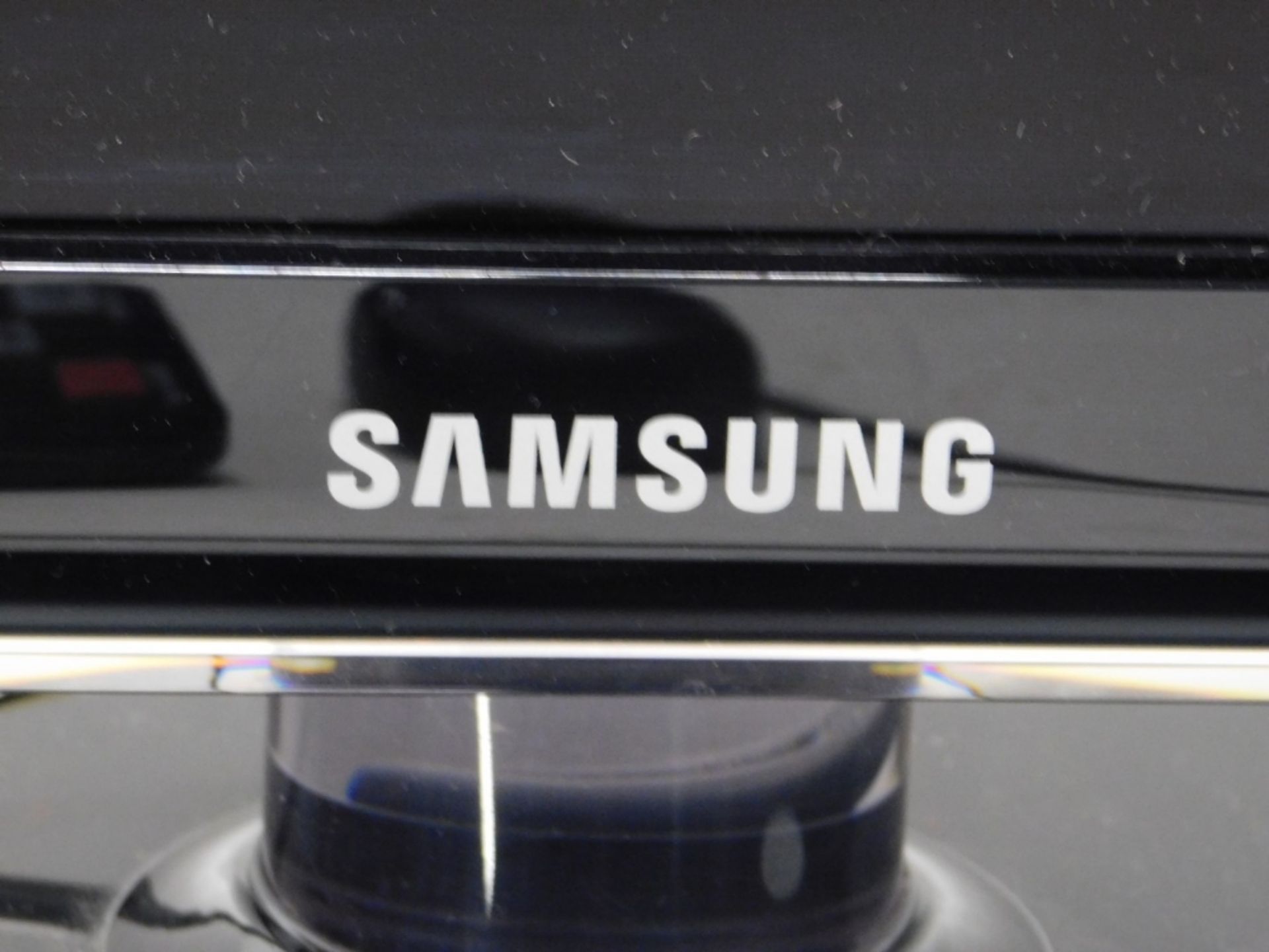 A Samsung UE46D5320 42" flat screen television, on stand, with remote control and wire. - Image 2 of 3