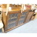 Various furniture, sideboard, Edwardian footstool, pine chest of two short and three long drawers, o