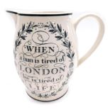 A Wedgwood pottery The London Jug, bearing a quotation from Doctor Samuel Johnson to the obverse, ve