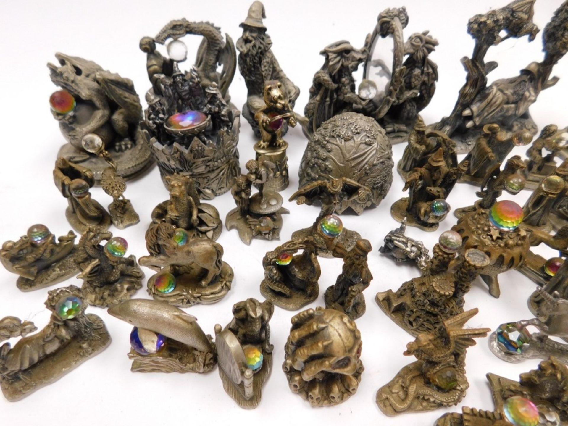 A group of Tudor Mint Myth and Magic figures, to include The Biker, The Wizards Cauldron, The Guardi - Image 3 of 3