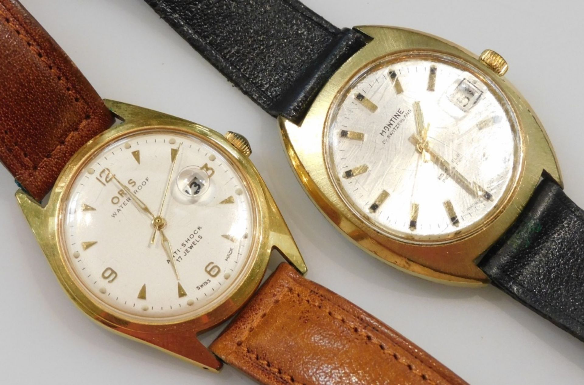 Four gentleman's gold plated wristwatches, comprising a Montine of Switzerland wristwatch, Zenith qu - Image 2 of 3