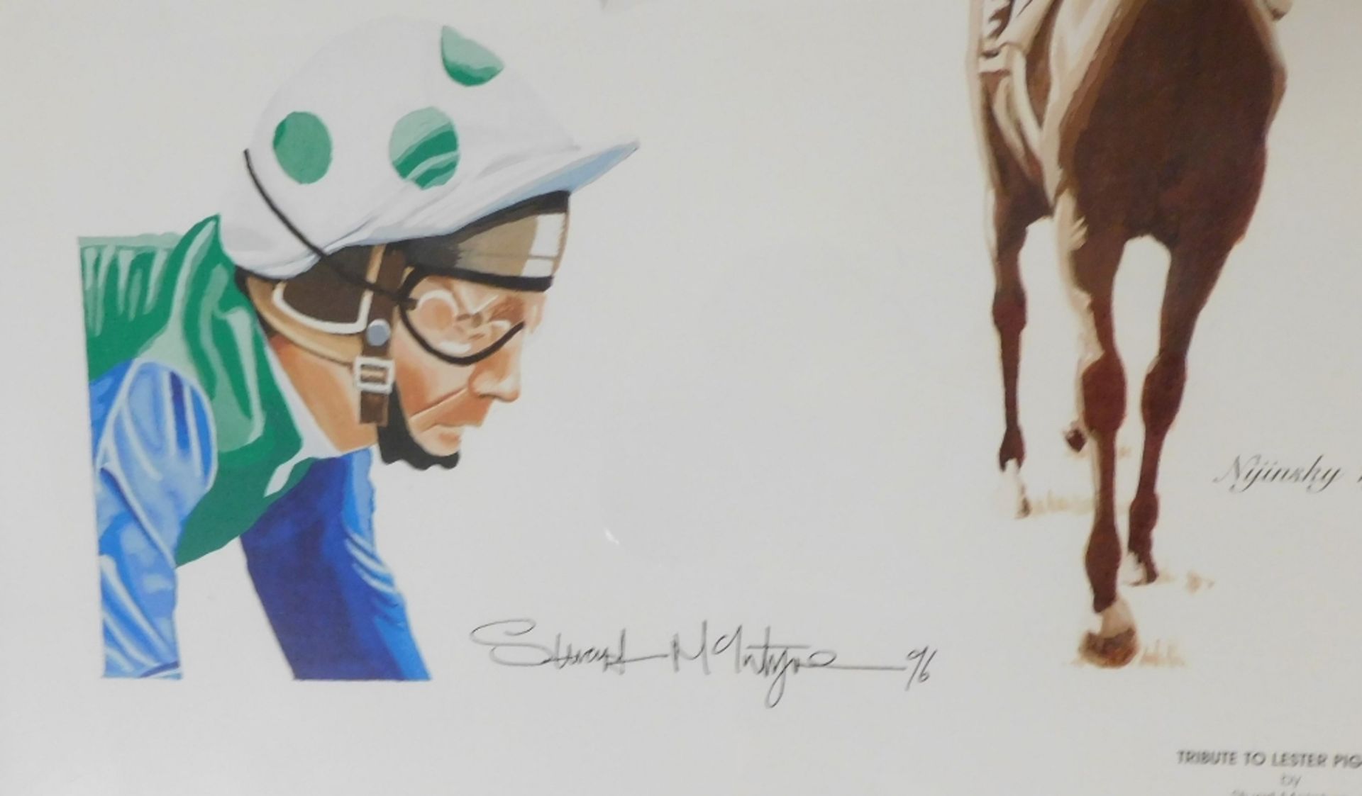 Two horse racing related prints, comprising after Peter Deighan, Dunwoody's Best, signed limited edi - Image 4 of 5