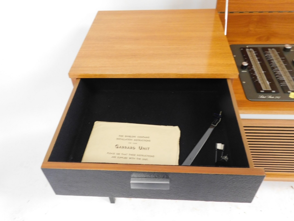 A Decor Solid State 727 teak cased radiogram, with a Garrard turntable, 74.5cm high, 139cm wide, 43c - Image 3 of 3