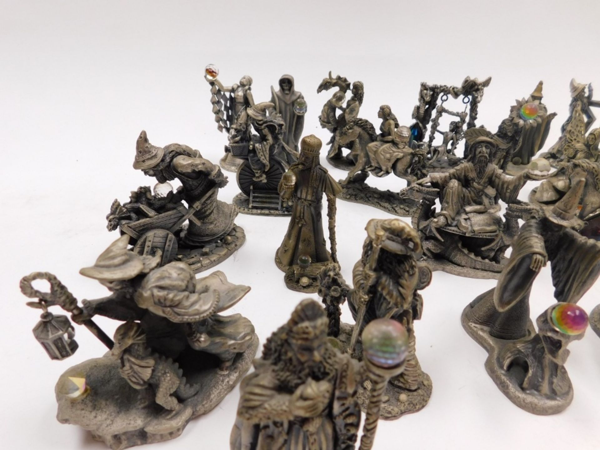 A group of Tudor Mint Myth and Magic figures, to include Star Stuck, A Bicycle Made For Two, The Cau - Image 2 of 3