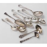 A group of Danish silver plated flatware, to include serving spoons, preserve spoons, cream ladles,